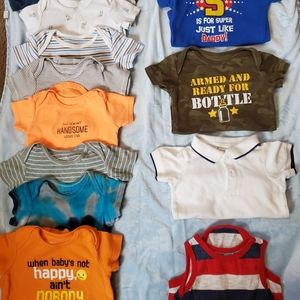 Boy's Shirts and Onesies, 28 pieces size 12 months